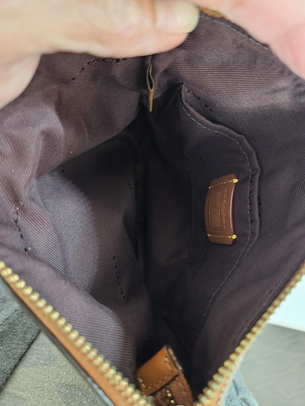 COACH Tan Canvas & Leather Crossbody Bag